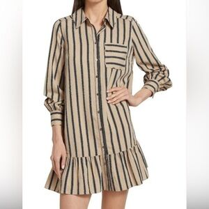 CINQ À SEPT  Arlette Striped Shirt Dress, NWT, size 2